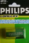 9 volt blok batterij philips longlife (6f22 9v)